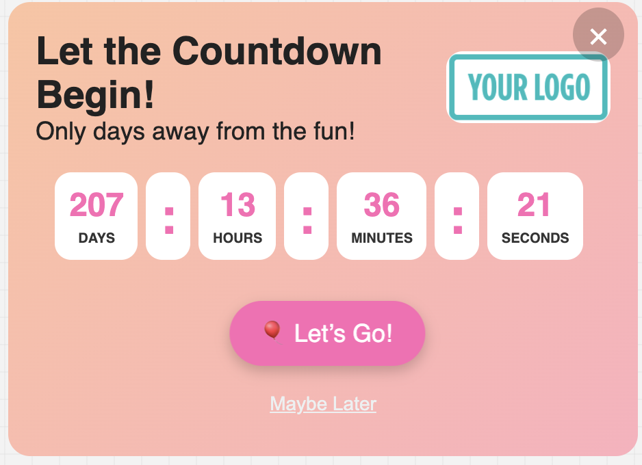 Countdown timer example